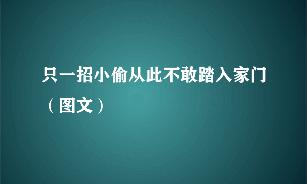 只一招小偷从此不敢踏入家门（图文）