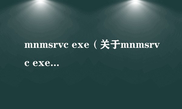 mnmsrvc exe（关于mnmsrvc exe的简介）