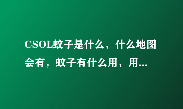 CSOL蚊子是什么，什么地图会有，蚊子有什么用，用什么枪好呢？