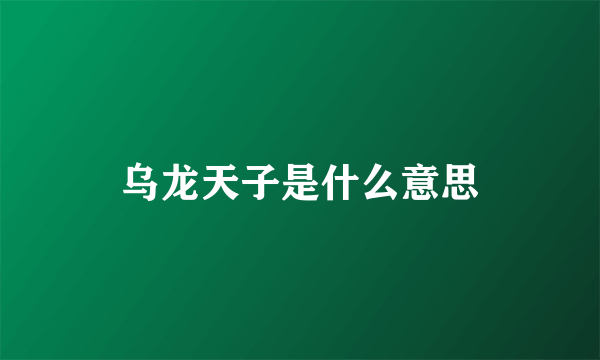 乌龙天子是什么意思