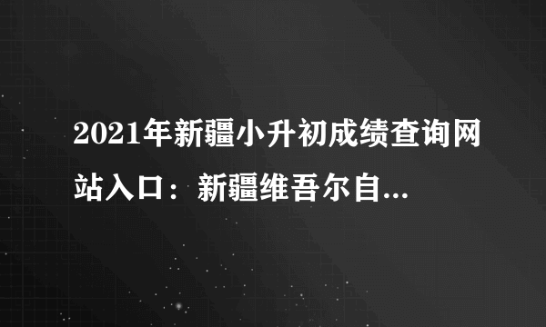 2021年新疆小升初成绩查询网站入口：新疆维吾尔自治区教育厅