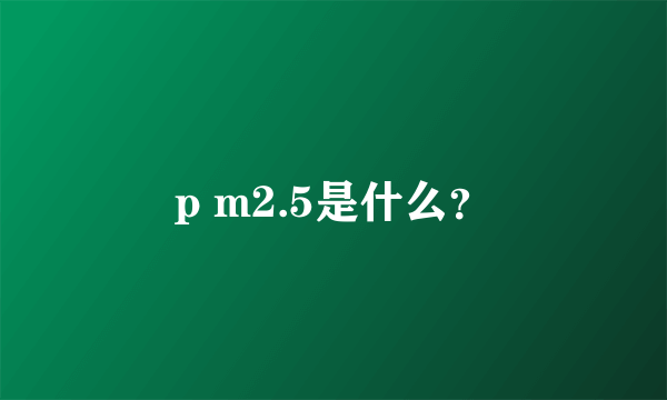 p m2.5是什么？