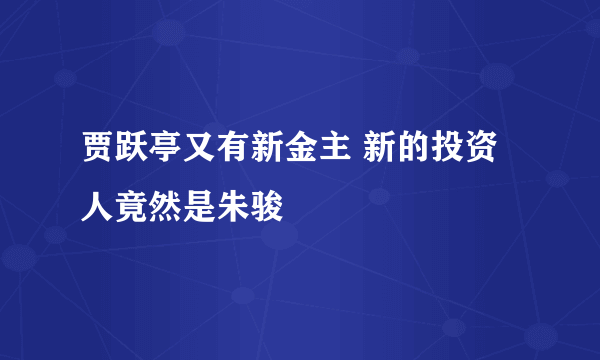 贾跃亭又有新金主 新的投资人竟然是朱骏