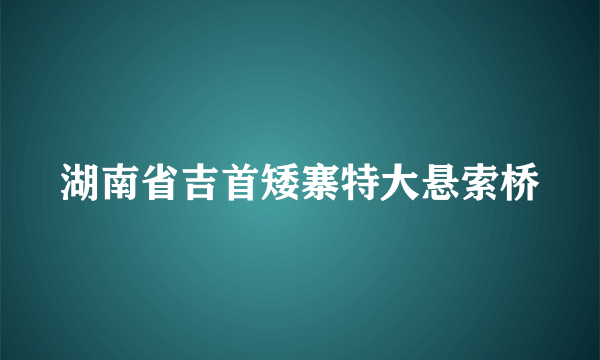 湖南省吉首矮寨特大悬索桥