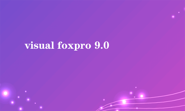 visual foxpro 9.0