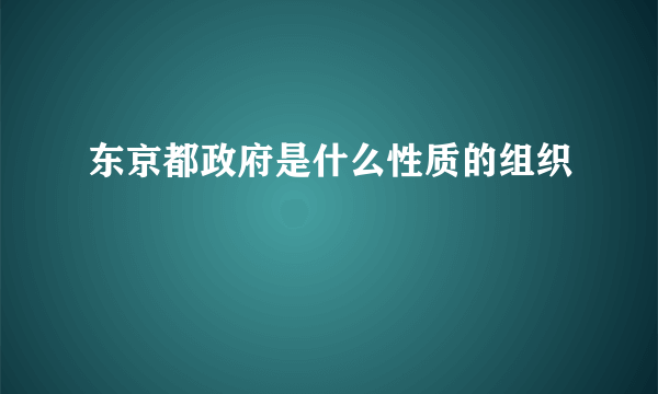 东京都政府是什么性质的组织