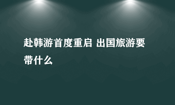 赴韩游首度重启 出国旅游要带什么