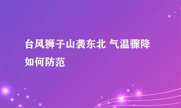 台风狮子山袭东北 气温骤降如何防范