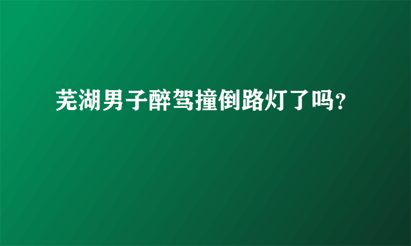 芜湖男子醉驾撞倒路灯了吗？