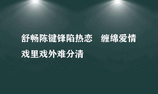 舒畅陈键锋陷热恋   缠绵爱情戏里戏外难分清