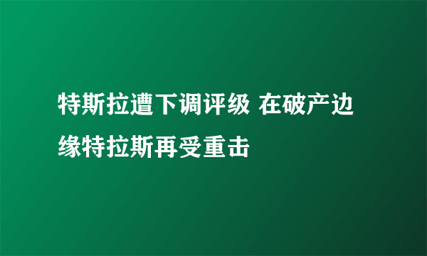 特斯拉遭下调评级 在破产边缘特拉斯再受重击