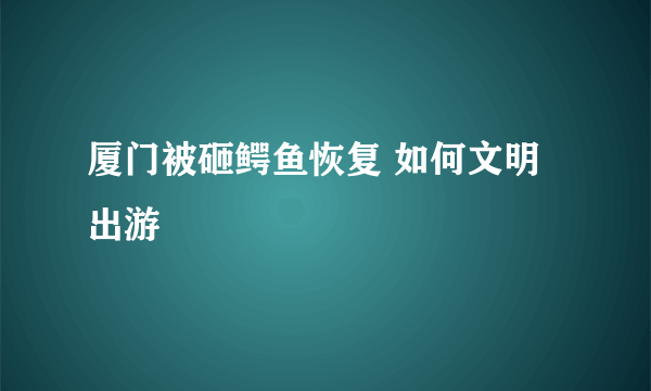 厦门被砸鳄鱼恢复 如何文明出游