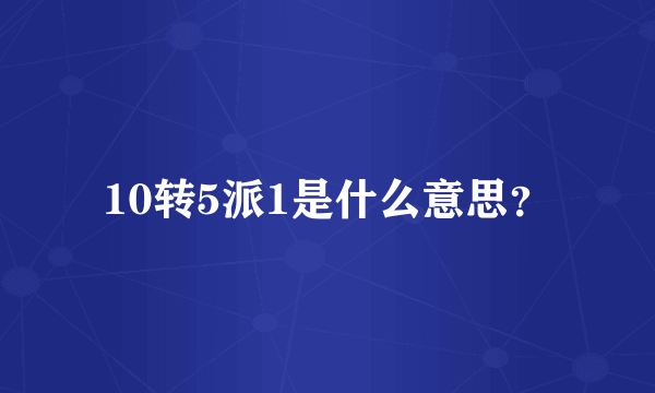 10转5派1是什么意思？