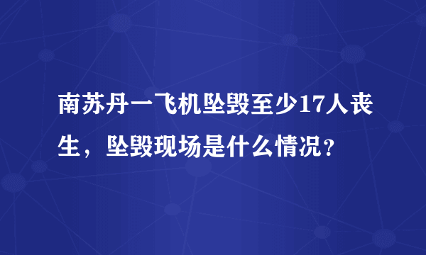 南苏丹一飞机坠毁至少17人丧生，坠毁现场是什么情况？