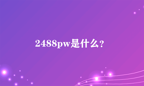 2488pw是什么？