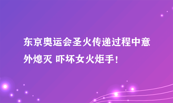 东京奥运会圣火传递过程中意外熄灭 吓坏女火炬手！