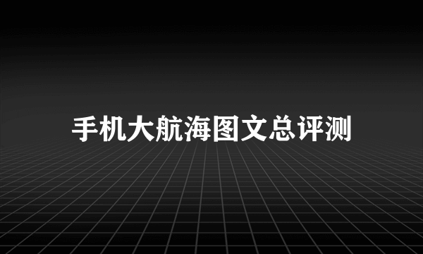 手机大航海图文总评测