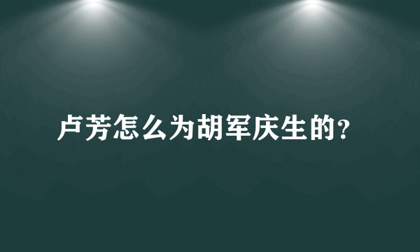 卢芳怎么为胡军庆生的？