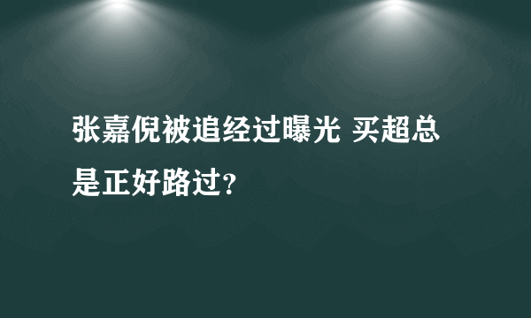 张嘉倪被追经过曝光 买超总是正好路过？