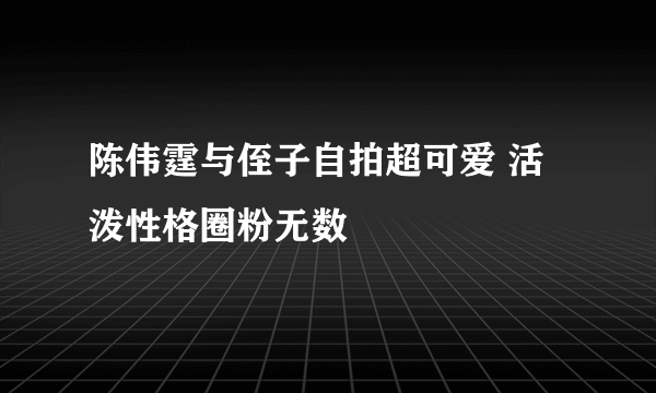 陈伟霆与侄子自拍超可爱 活泼性格圈粉无数