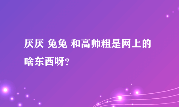 厌厌 兔兔 和高帅粗是网上的啥东西呀？