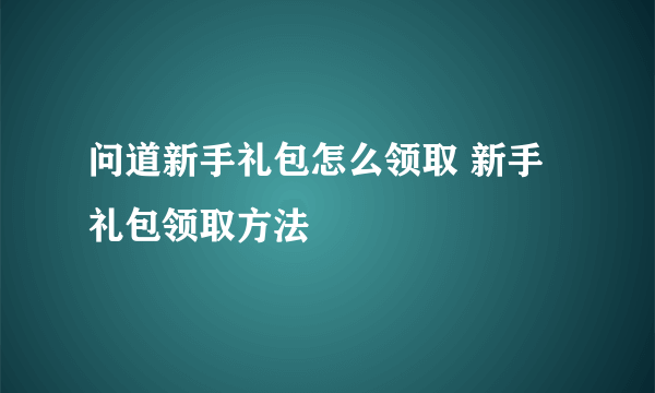 问道新手礼包怎么领取 新手礼包领取方法