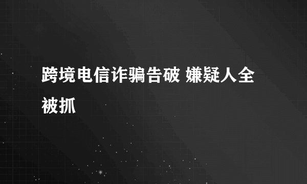 跨境电信诈骗告破 嫌疑人全被抓