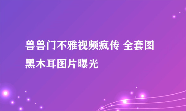 兽兽门不雅视频疯传 全套图黑木耳图片曝光