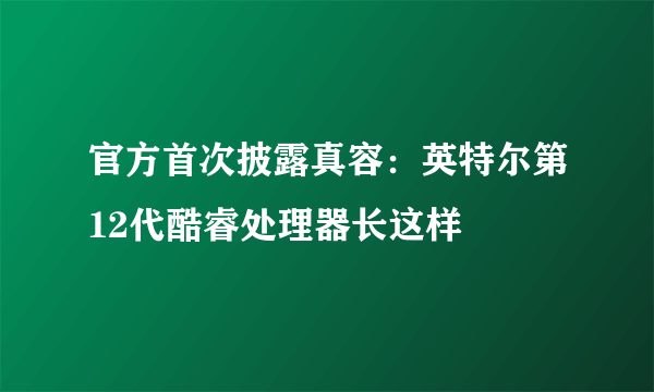 官方首次披露真容：英特尔第12代酷睿处理器长这样