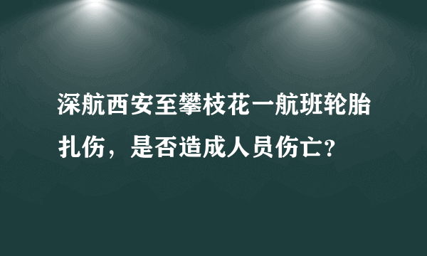 深航西安至攀枝花一航班轮胎扎伤，是否造成人员伤亡？