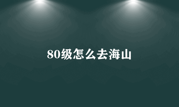 80级怎么去海山