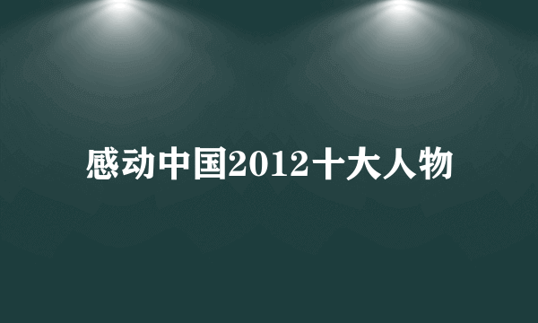 感动中国2012十大人物