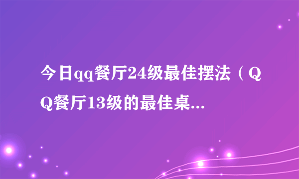 今日qq餐厅24级最佳摆法（QQ餐厅13级的最佳桌子摆法）