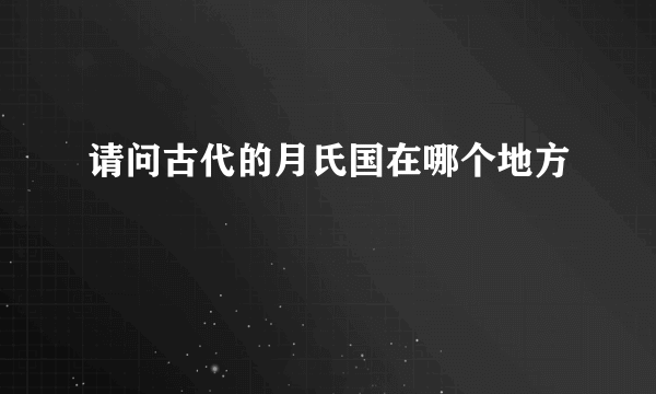 请问古代的月氏国在哪个地方