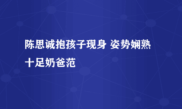 陈思诚抱孩子现身 姿势娴熟十足奶爸范