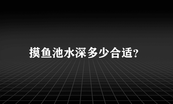 摸鱼池水深多少合适？