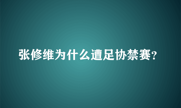 张修维为什么遭足协禁赛？