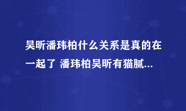 吴昕潘玮柏什么关系是真的在一起了 潘玮柏吴昕有猫腻私下无交流