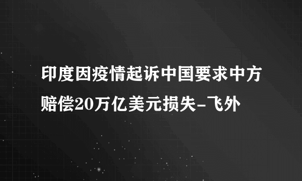 印度因疫情起诉中国要求中方赔偿20万亿美元损失-飞外