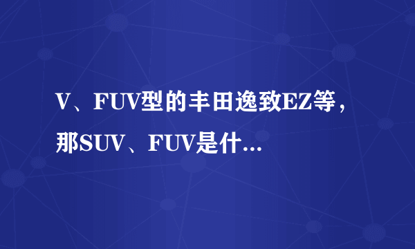 V、FUV型的丰田逸致EZ等，那SUV、FUV是什么意思？