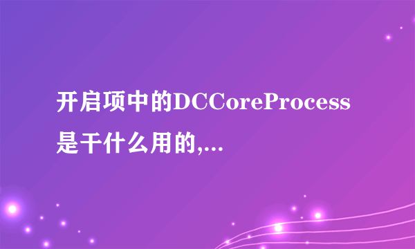 开启项中的DCCoreProcess是干什么用的,可以禁止开启吗?禁止开启后会有什么不良后果吗?