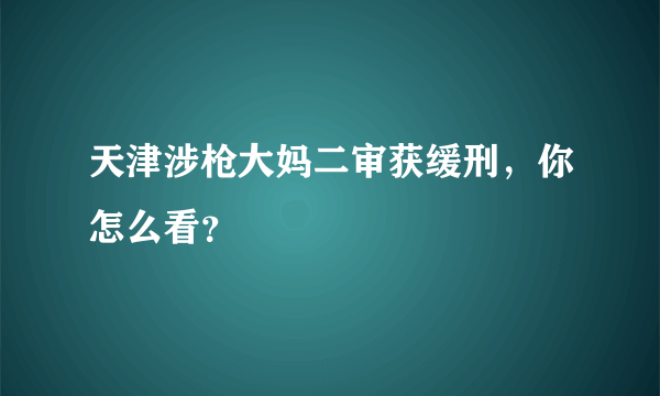 天津涉枪大妈二审获缓刑，你怎么看？