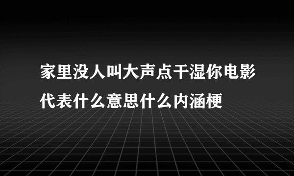 家里没人叫大声点干湿你电影代表什么意思什么内涵梗