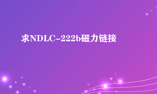 求NDLC-222b磁力链接