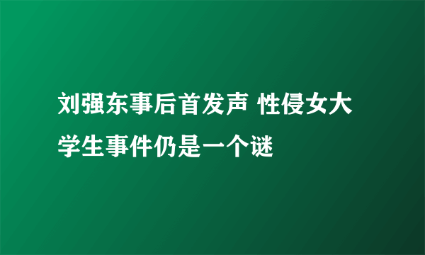 刘强东事后首发声 性侵女大学生事件仍是一个谜