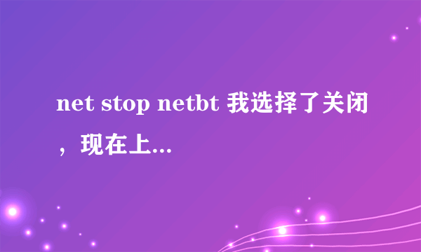 net stop netbt 我选择了关闭，现在上不了网，要怎样再次开启？