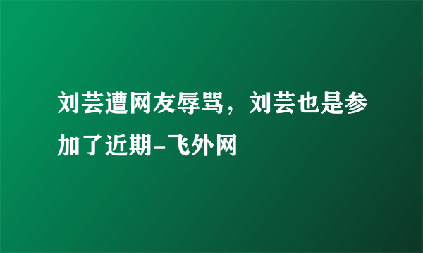 刘芸遭网友辱骂，刘芸也是参加了近期-飞外网