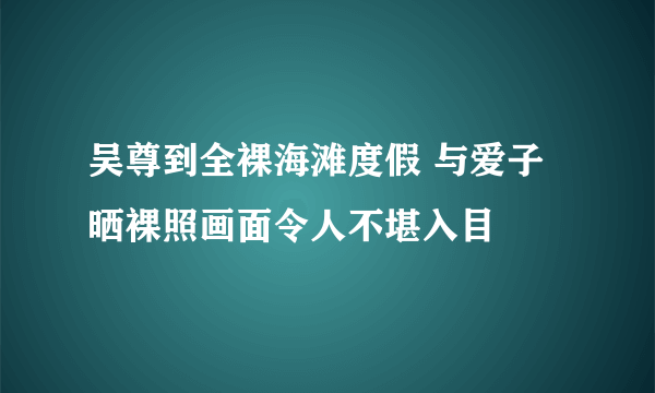 吴尊到全裸海滩度假 与爱子晒裸照画面令人不堪入目