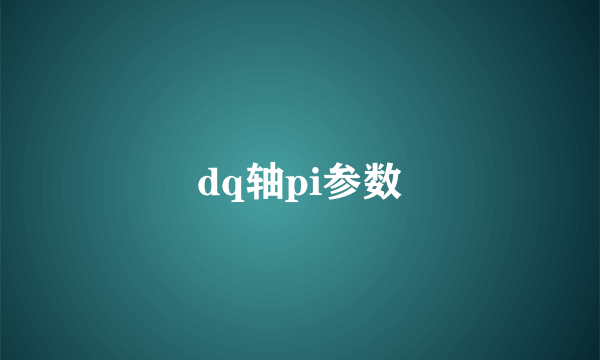 dq轴pi参数