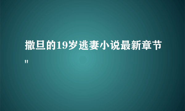 撒旦的19岁逃妻小说最新章节